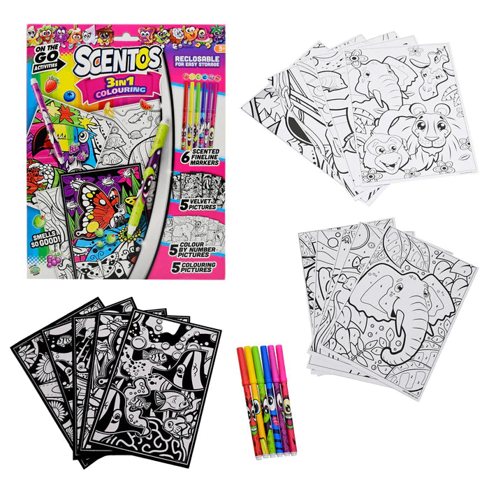 Scentos On The Go Activities 3 in 1 Colouring