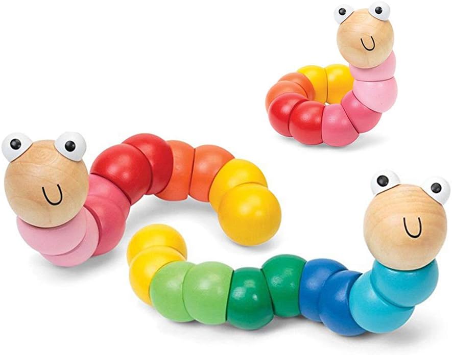 Woody the Worm Wooden Twisting Block Toy
