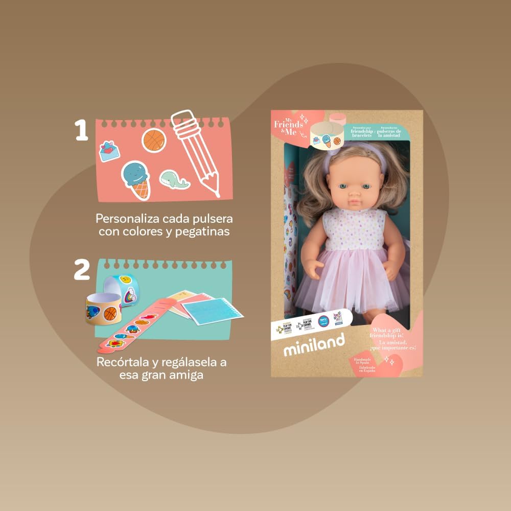 Miniland Doll Dark Blonde Girl 38cm