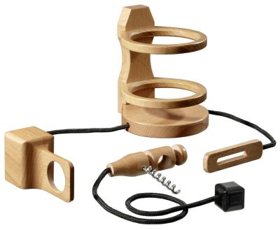 Bottle Puzzle With a Safe and Corkscrew