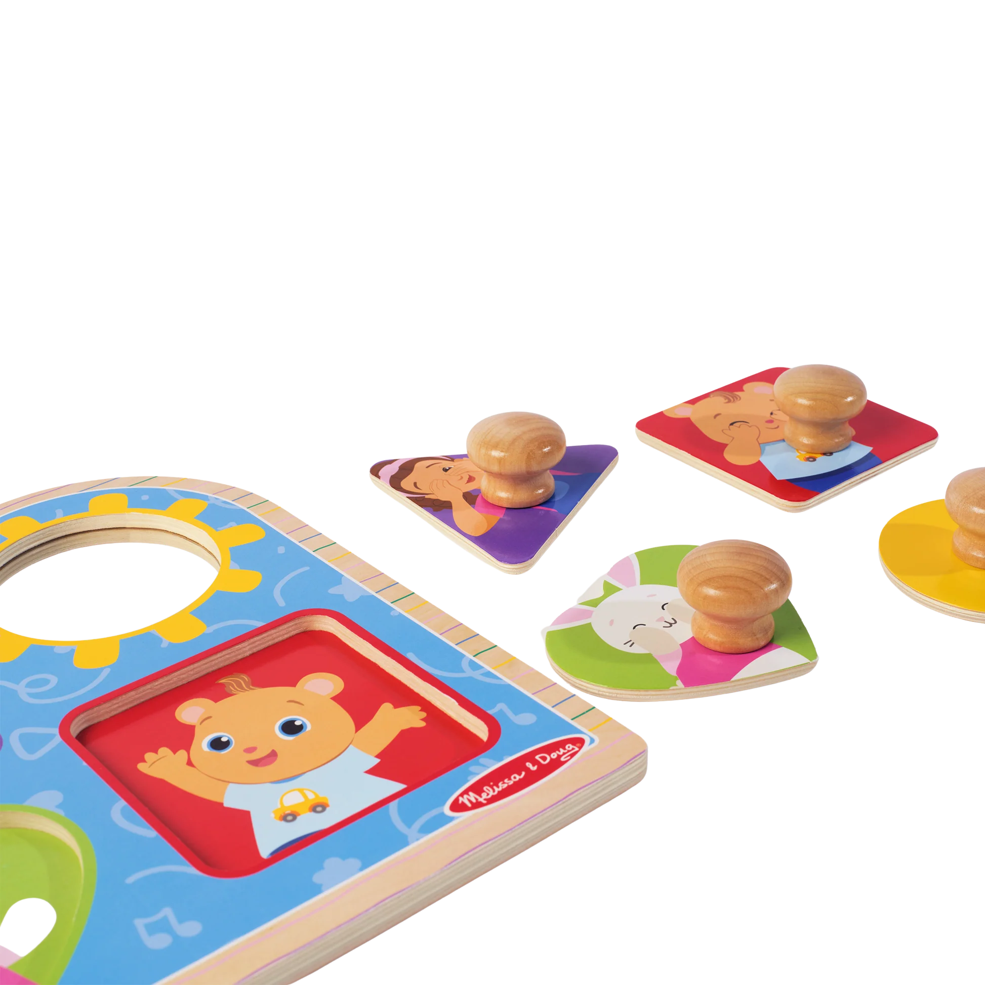 Ms. Rachel Wooden Peek-A-Boo Jumbo Peg Puzzle