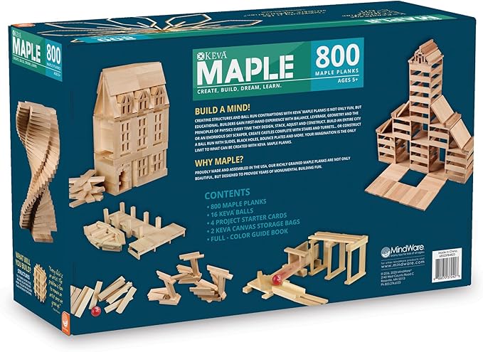 School Must Have Maple 800 Plank Wooden Building Blocks Set