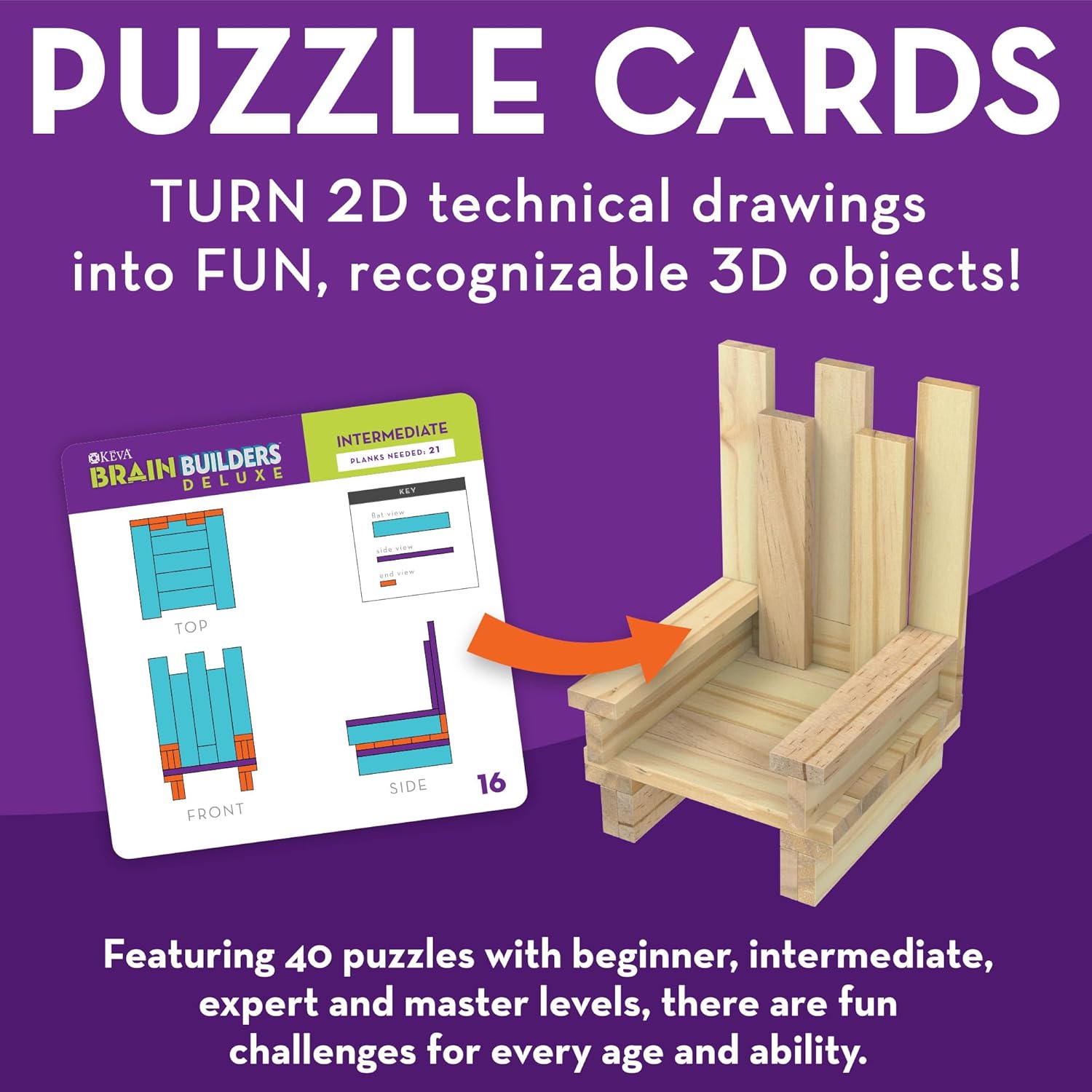 Brain Builders Deluxe Wooden Plank Set