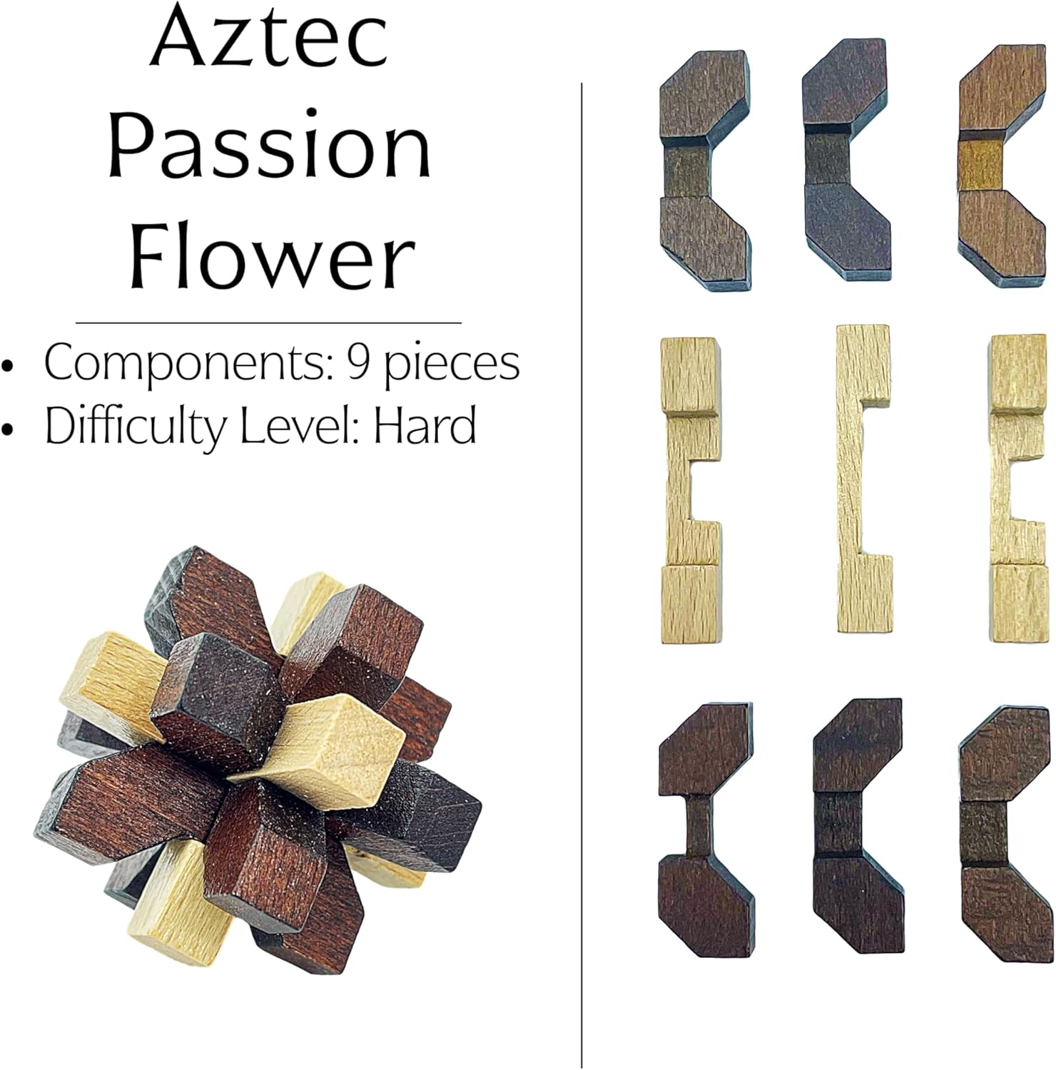 True Genius Wooden Brainteaser Puzzles: Curated Collection