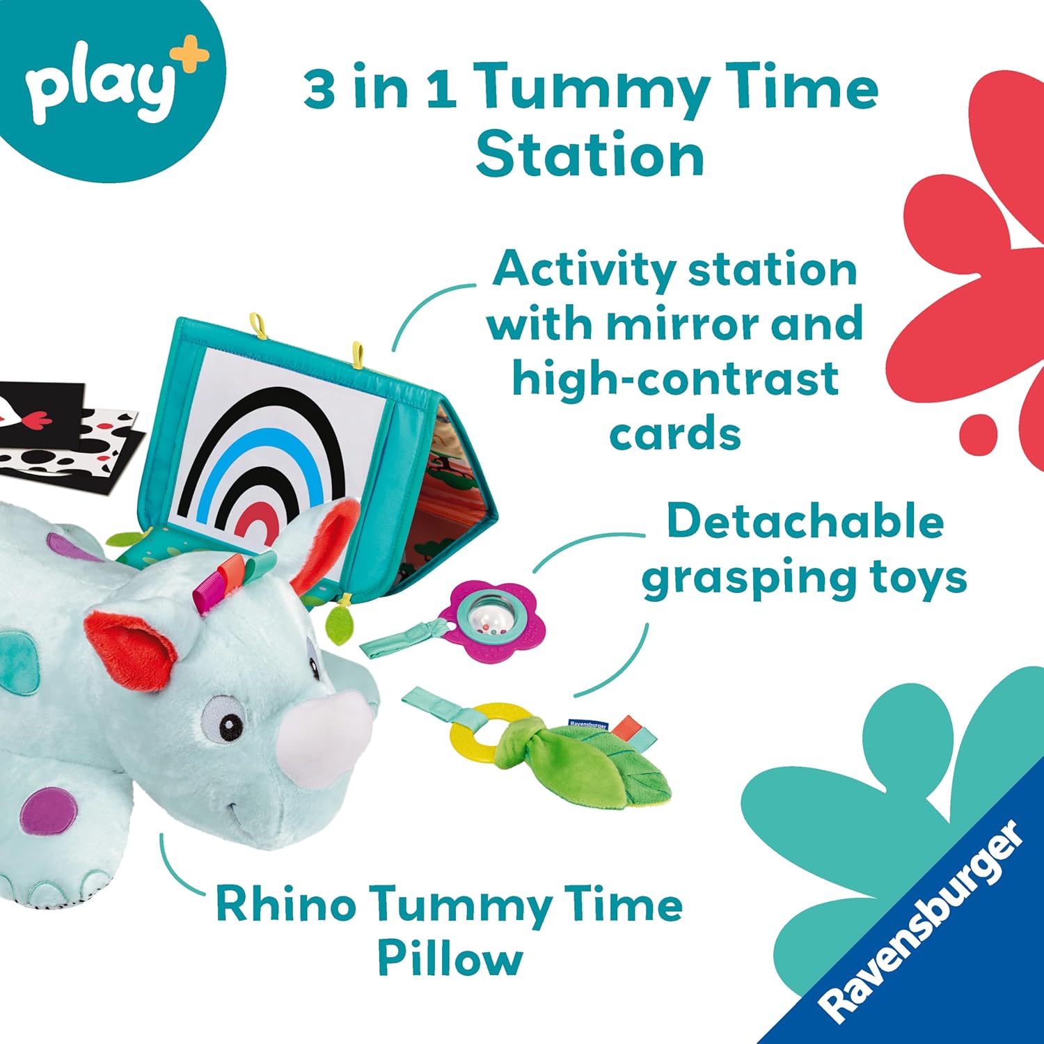 3 In 1 Rhino Tummy Time Station