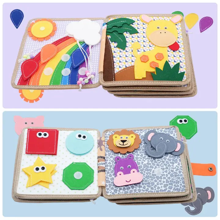 Montessori Busy Book Giraffe -Felt Activity Book for Toddler