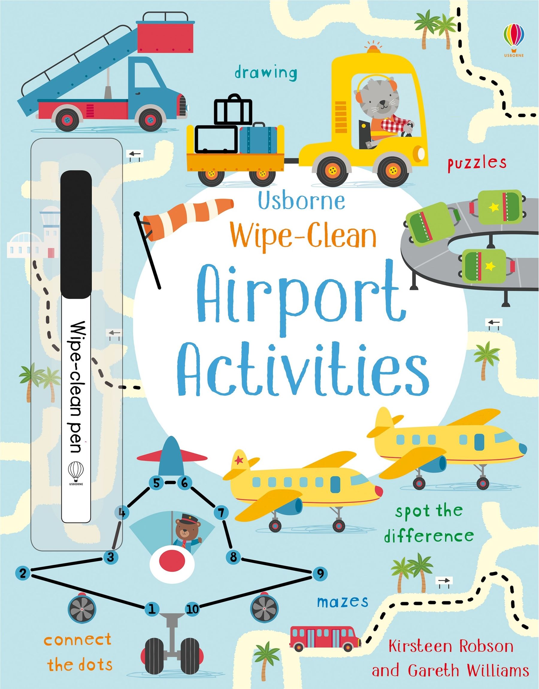 Wipe-clean airport activities