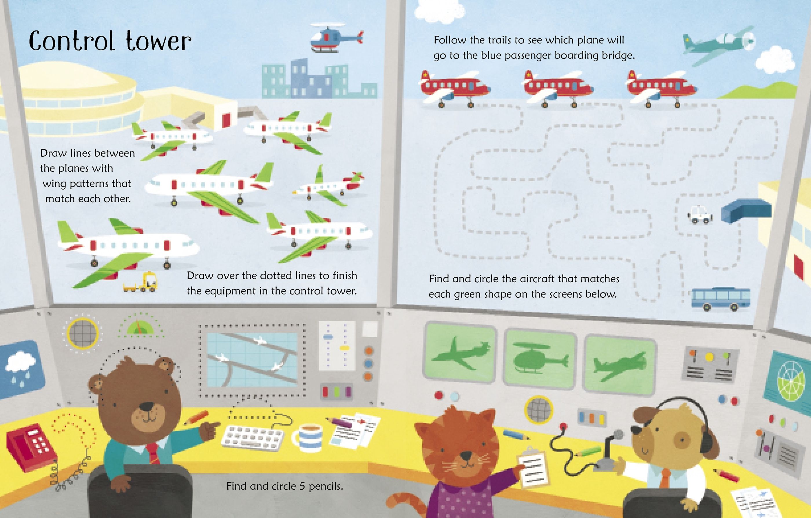 Wipe-clean airport activities