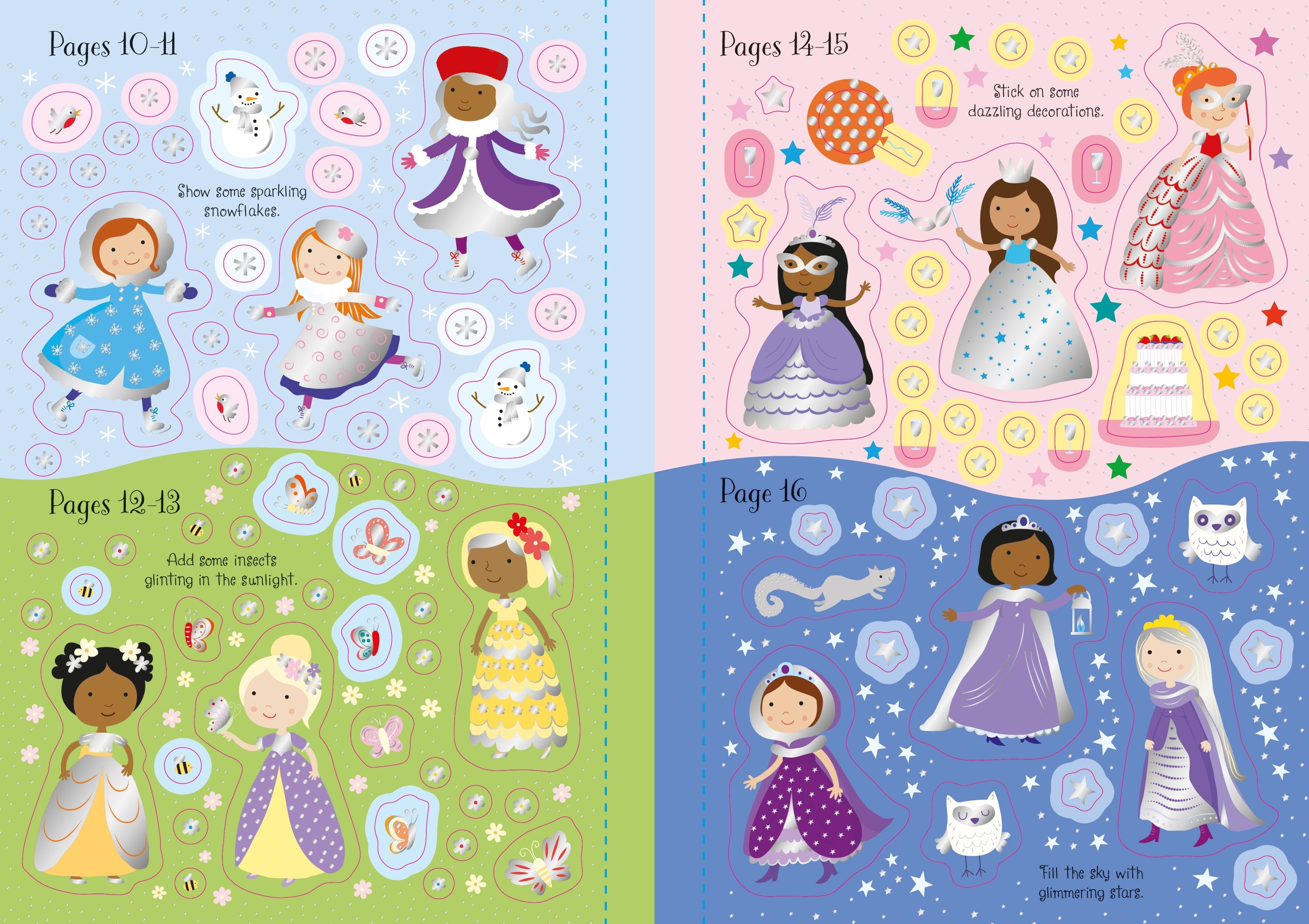 Usborne Sparkly Princesses Sticker Book