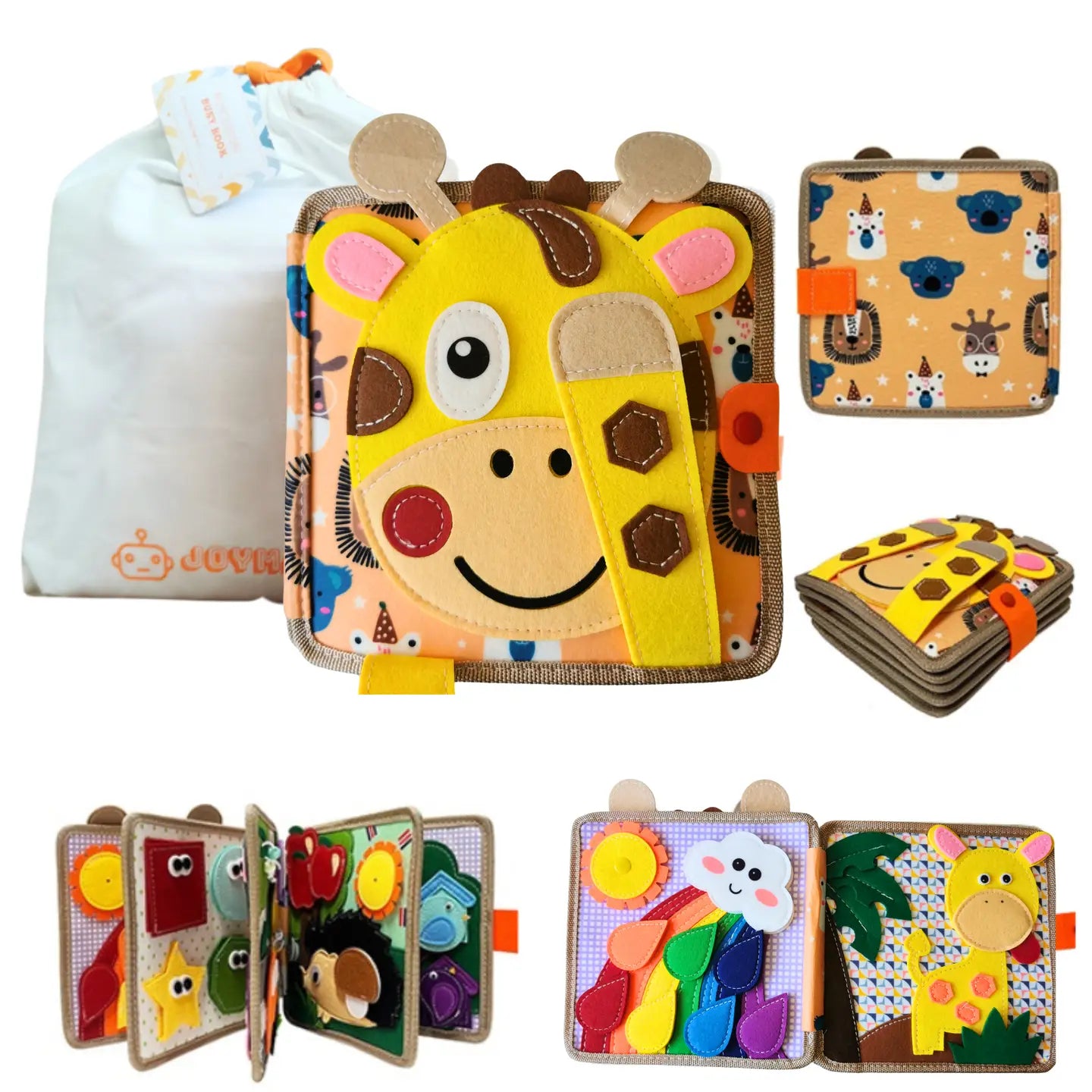 Montessori Busy Book Giraffe -Felt Activity Book for Toddler