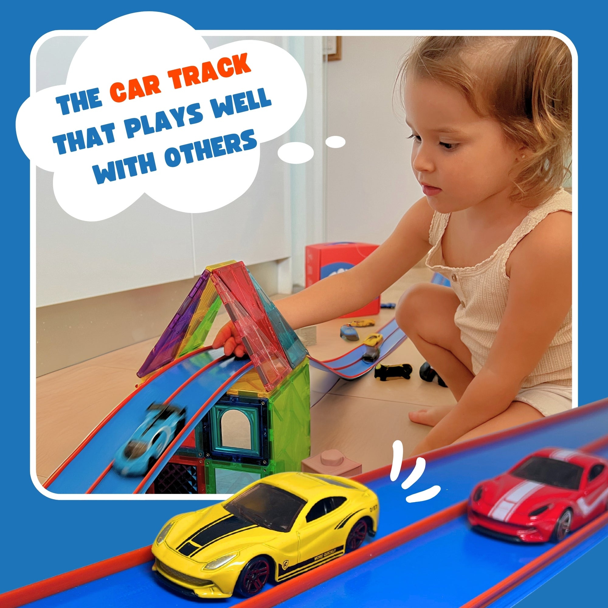 Roll & Race Flexible Car Track 4m – Viral Suction Cup Race Track for Toy Cars
