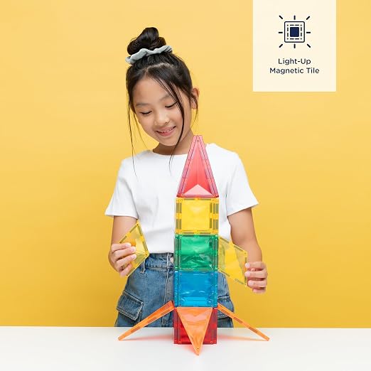 Connetix Magnetic Tiles Light up Rocket 30 Pc