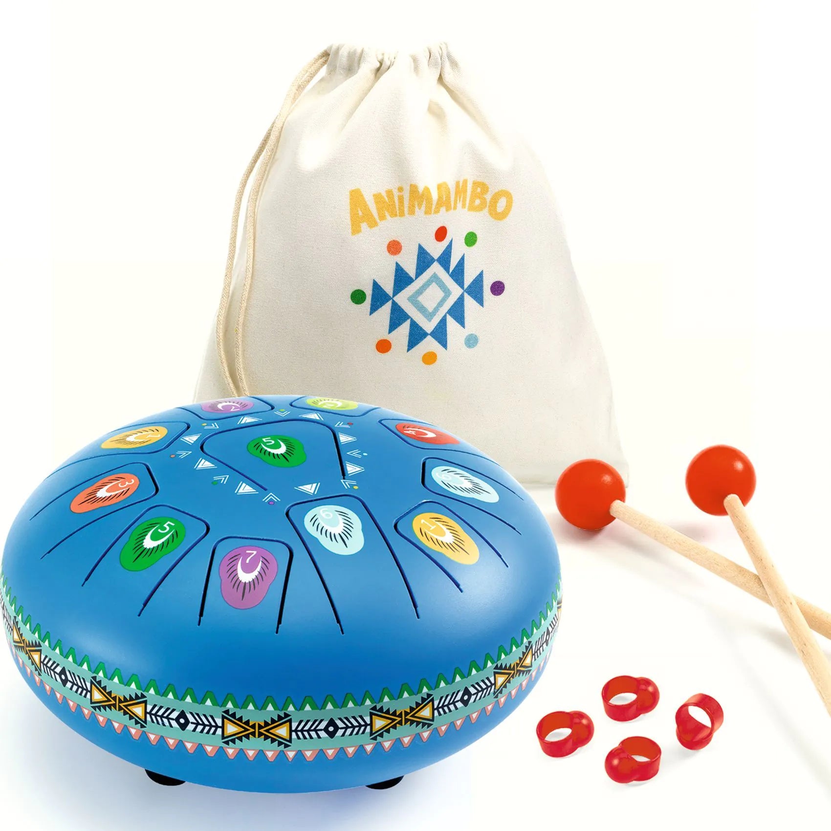 Djeco Animambo Large Metal Tongue Drum 11 Notes