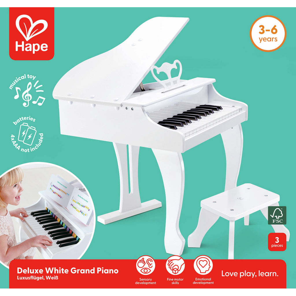 Hape Deluxe Grand Piano - White