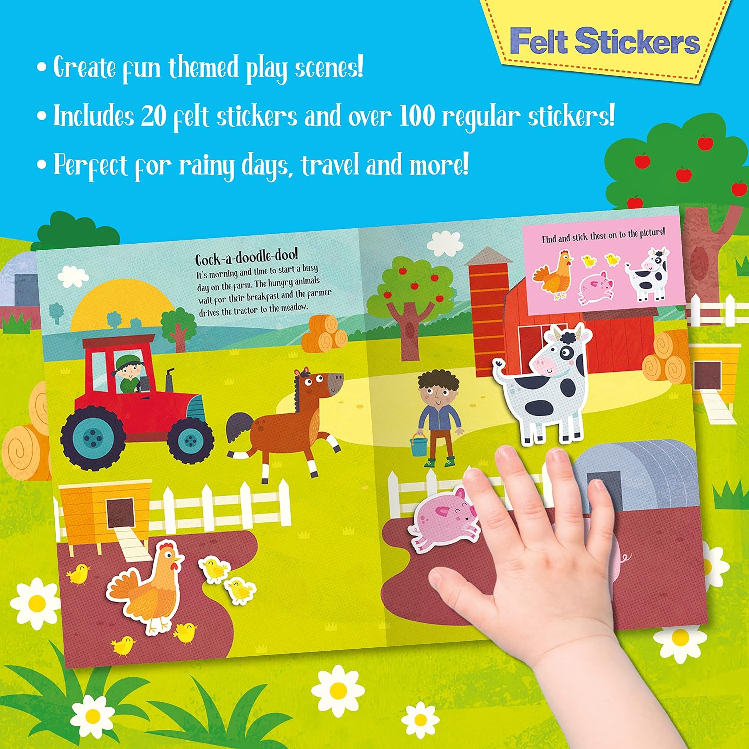 Felt Stickers Farm Play Scene Book