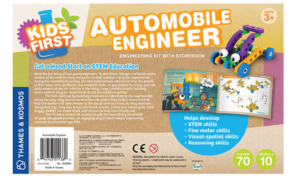 Kids First Automobile, Thames & Kosmos Engineering kit with Story Book, 70 Pieces, 10 Different Models to Build, Ages 3+