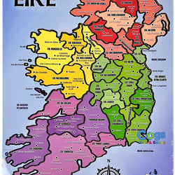 Éire - Counties of Ireland Wooden Jigsaw As Gaelige