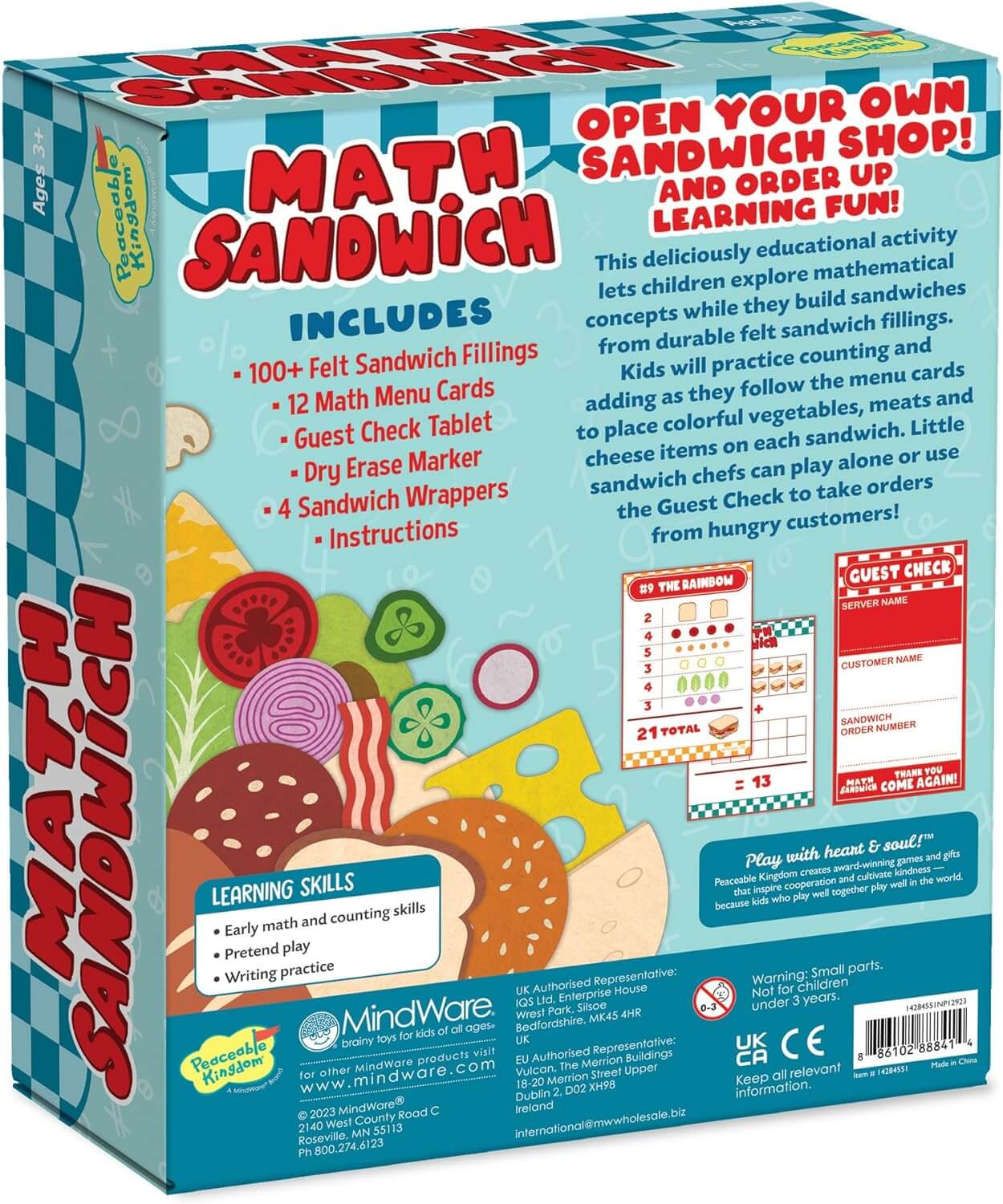 Math Sandwich: Preschool Math Game