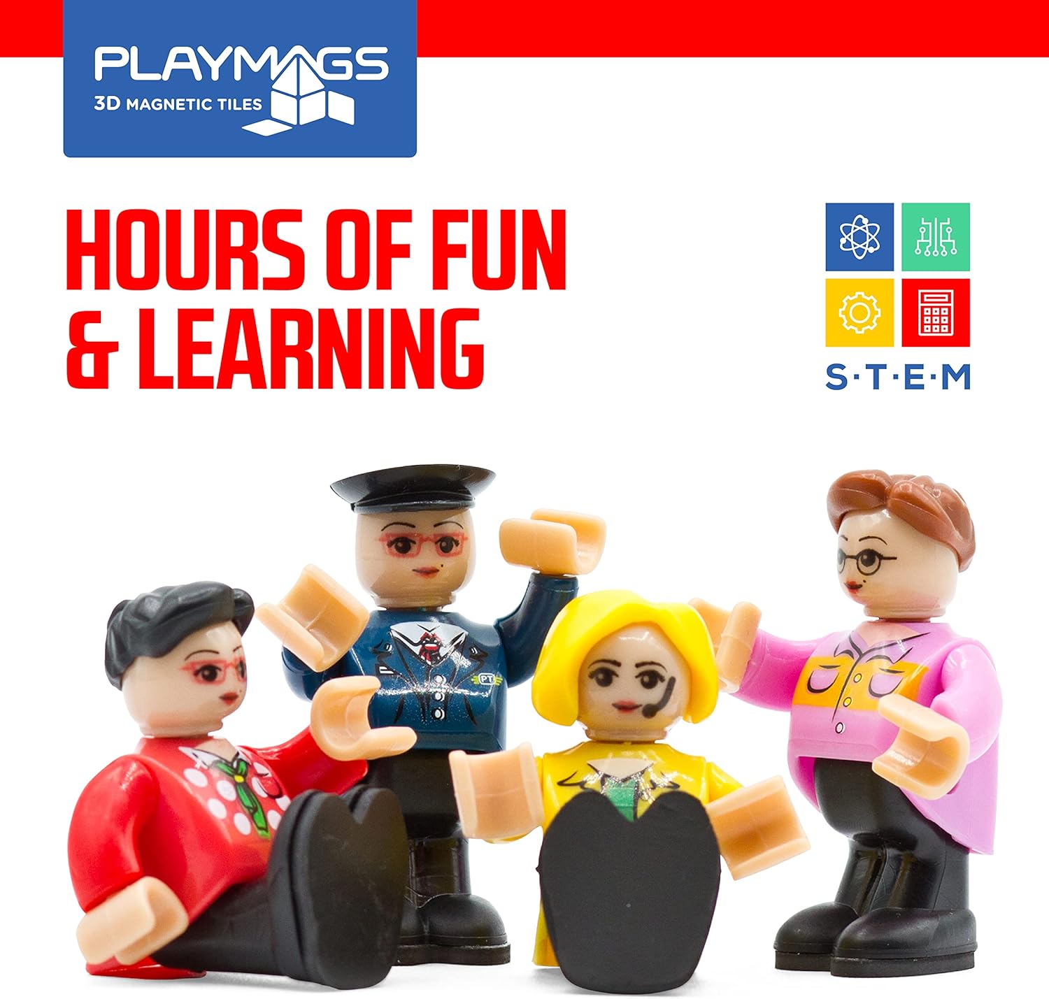 Playmags Magnetic Figures-Community Figures Set Of 15 Pieces