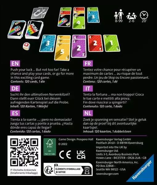 Push – A Push Your Luck Card Game – Fast-Paced Family Fun