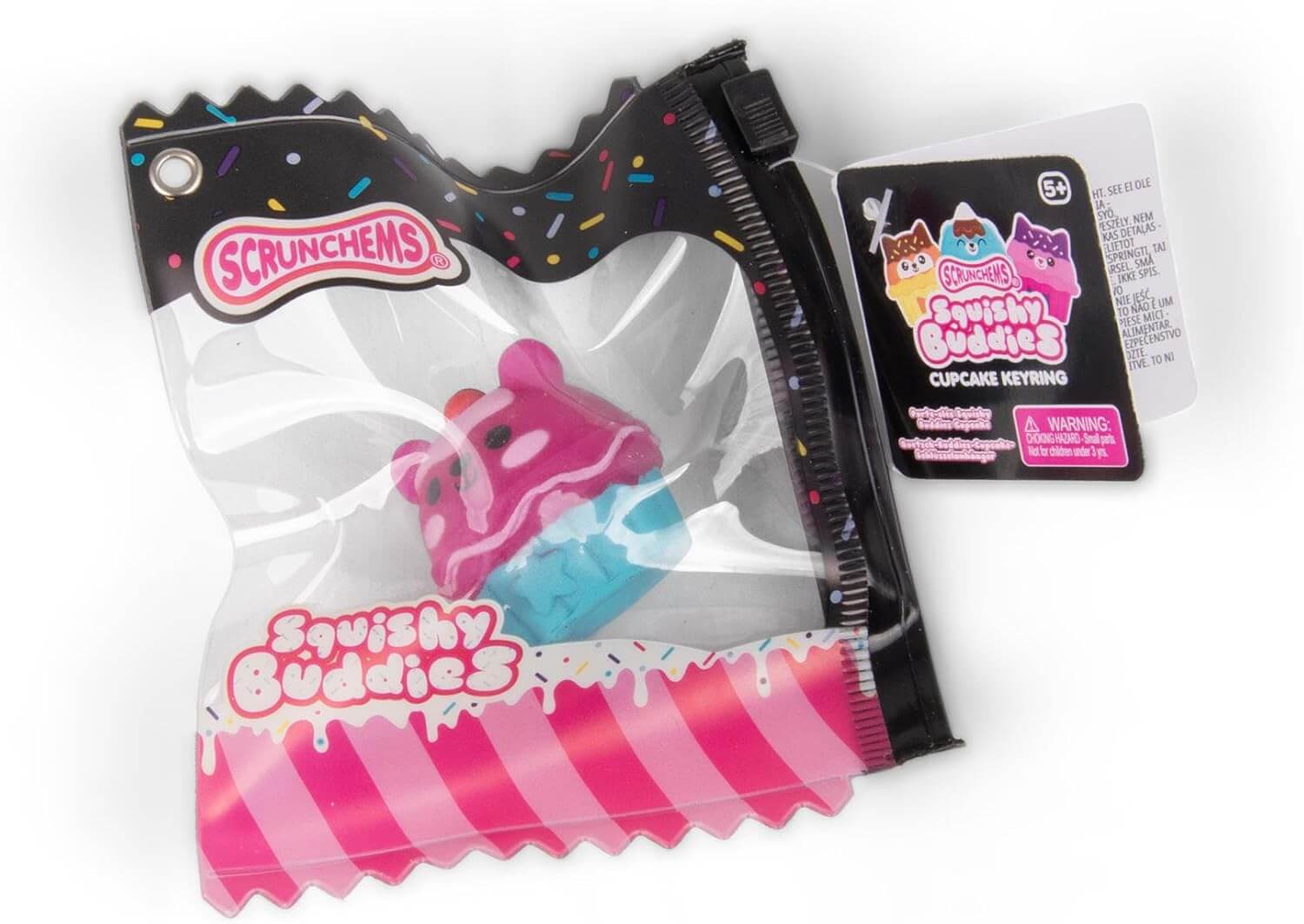 Scrunchems Squishy Buddies Cupcake Keyring – Cute Sensory Toy