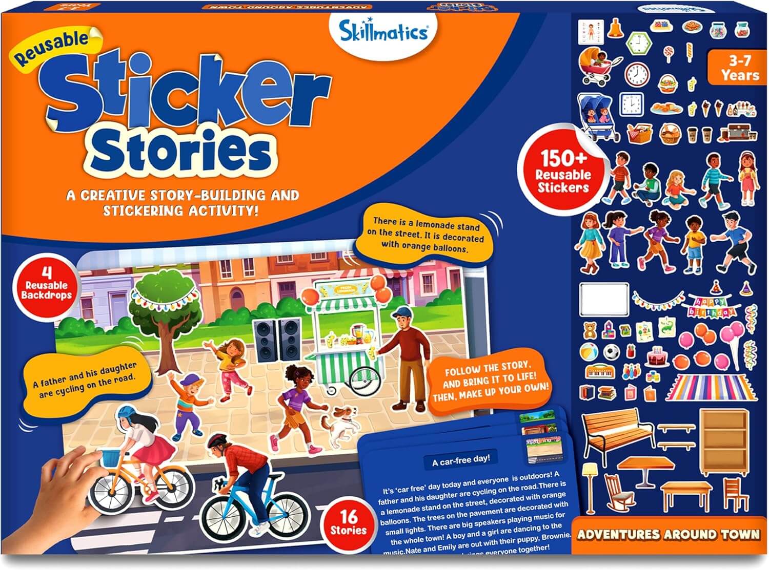 Skillmatics Reusable Sticker Stories: Adventures Around Town