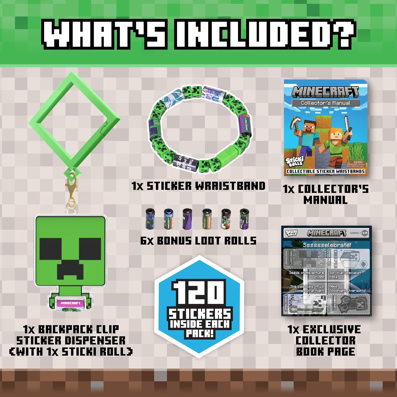 Sticki Rolls Minecraft Backpack Clip