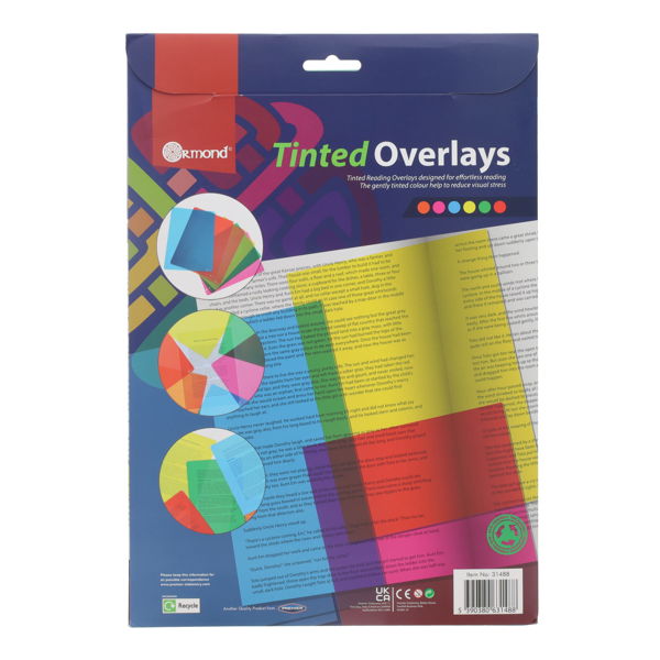 Tinted Overlays A4 - Pack of 6