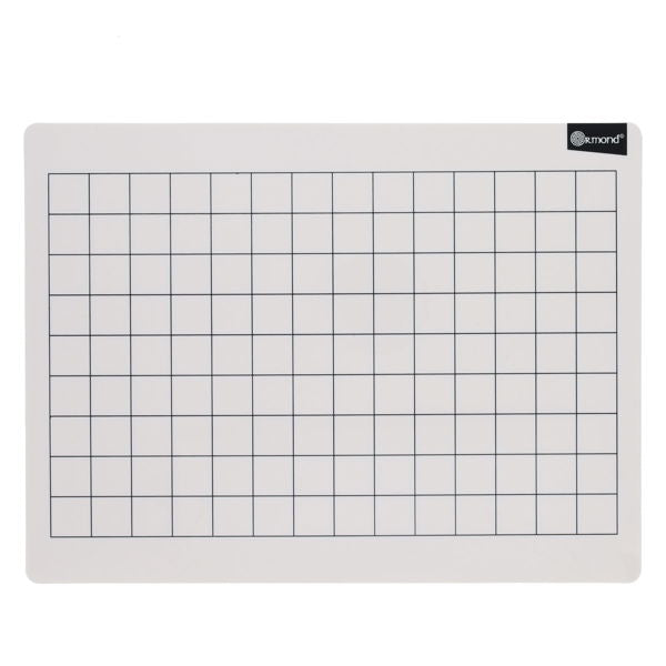 Dry Wipe Boards - 2cm Grid, 228x305mm - Pack of 10