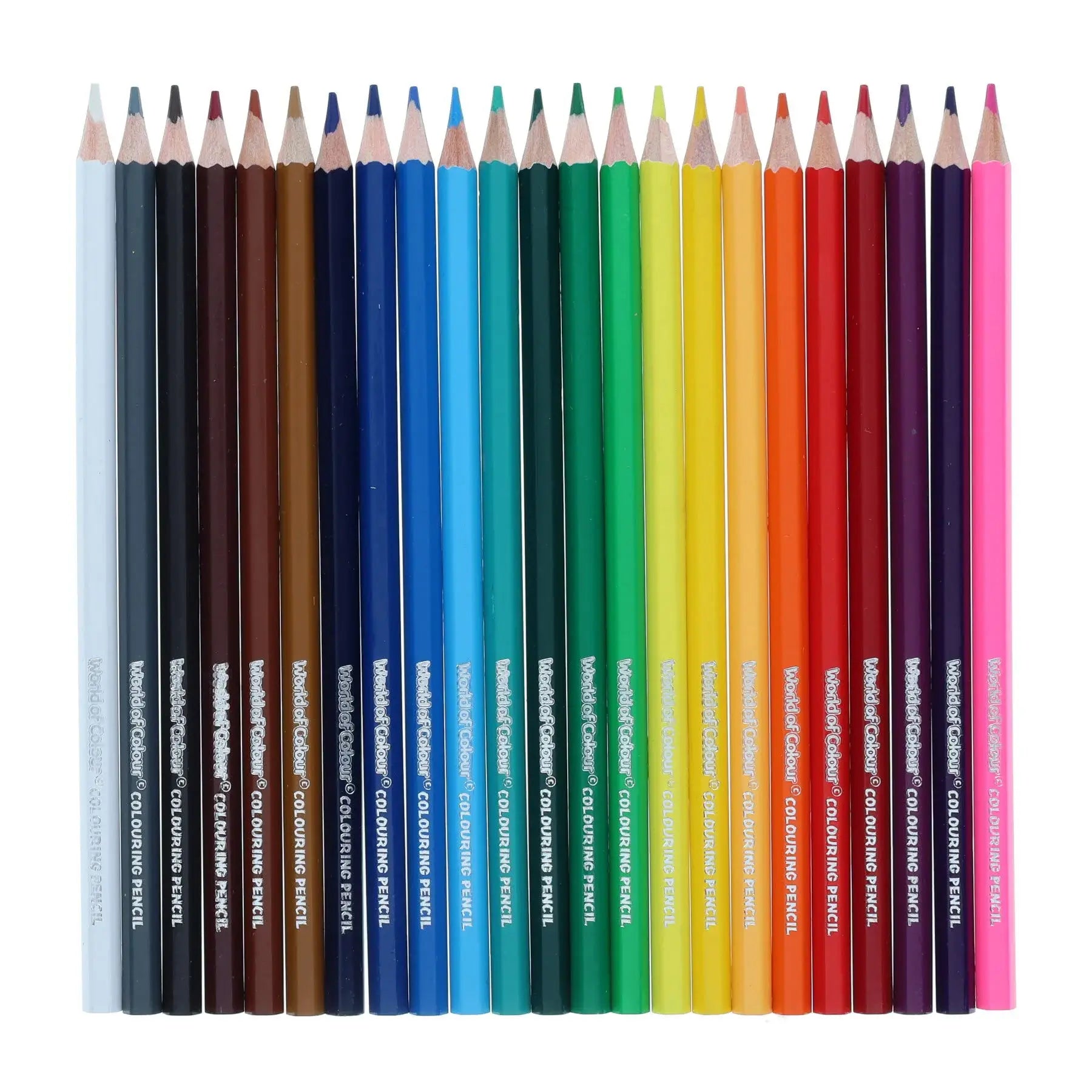 World Of Colour Washable Colouring Pencils - 24 Vibrant Colours