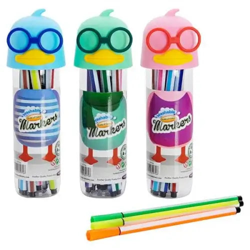 World of Colour Tub 12 Washable Felt Tip Markers – Duck Top