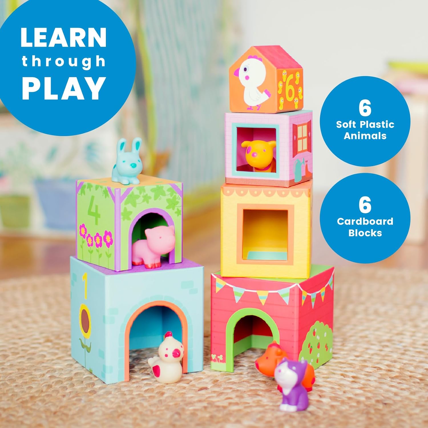 Farm Animal Stacking Cubes Topanifarm Djeco