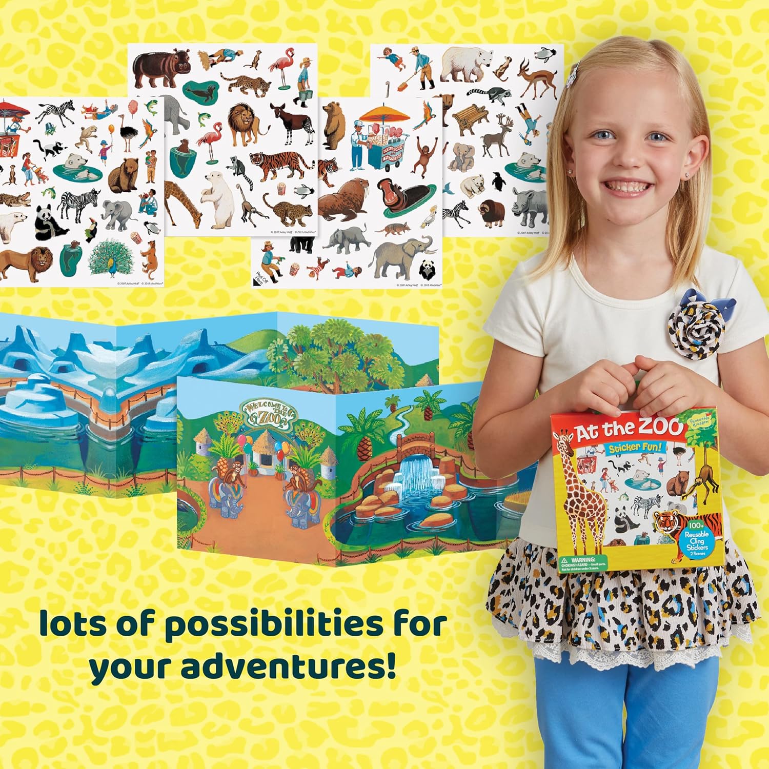 At the Zoo Sticker Fun Reusable Stick Tote
