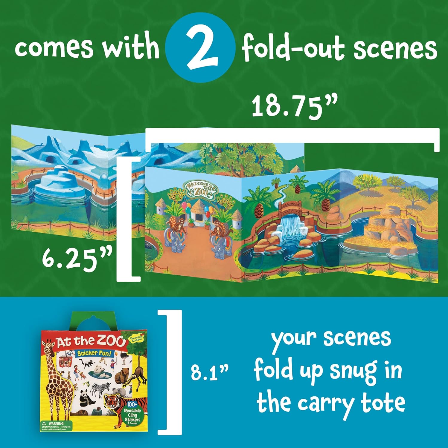 At the Zoo Sticker Fun Reusable Stick Tote