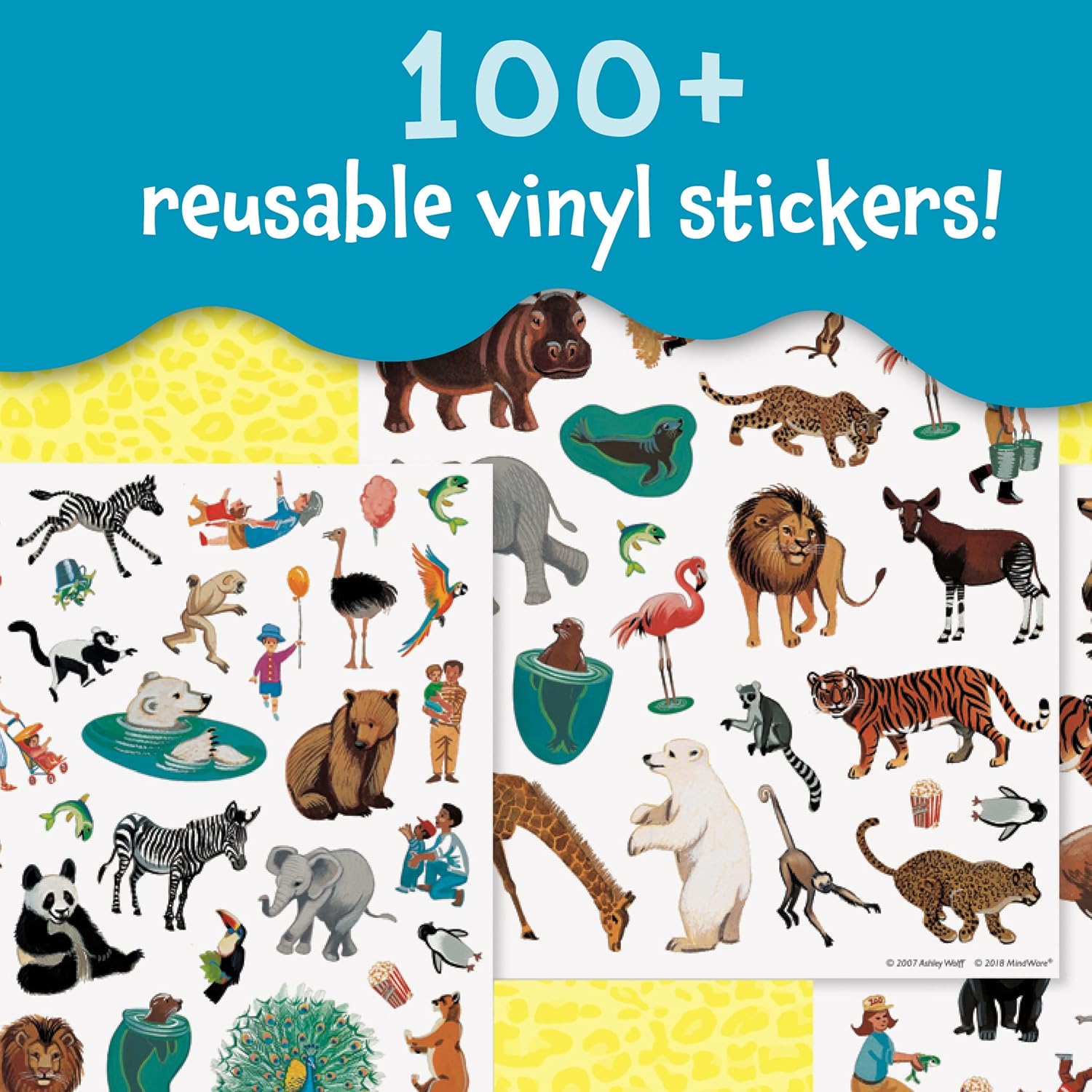 At the Zoo Sticker Fun Reusable Stick Tote