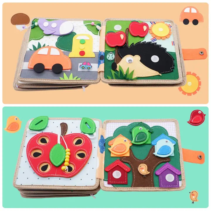 Montessori Busy Book Giraffe -Felt Activity Book for Toddler