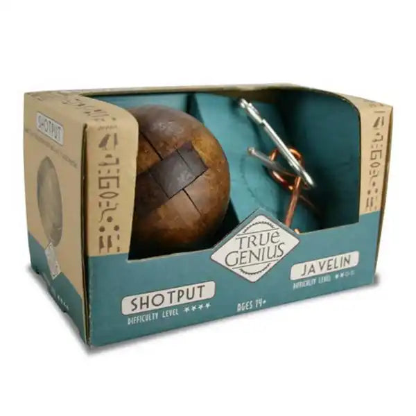 True Genius Brainteaser Wooden And Metal Puzzle Set