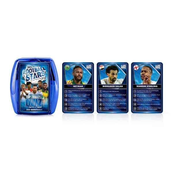 World Football Stars Blue Top Trumps Quiz Card Game
