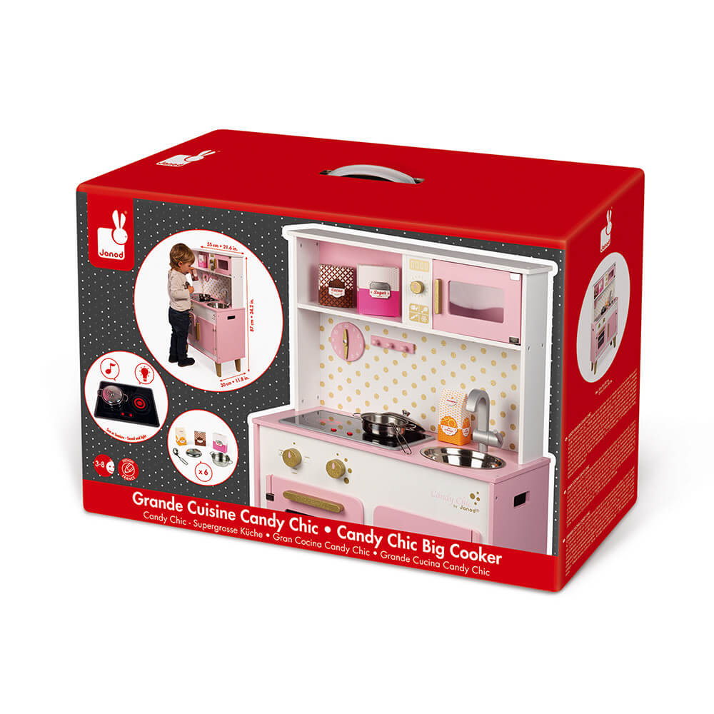 Janod - Candy Chic Big Wooden Kitchen - For children from the Age of 3