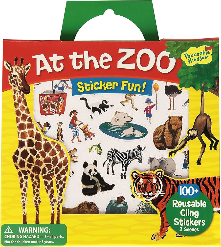 At the Zoo Sticker Fun Reusable Stick Tote