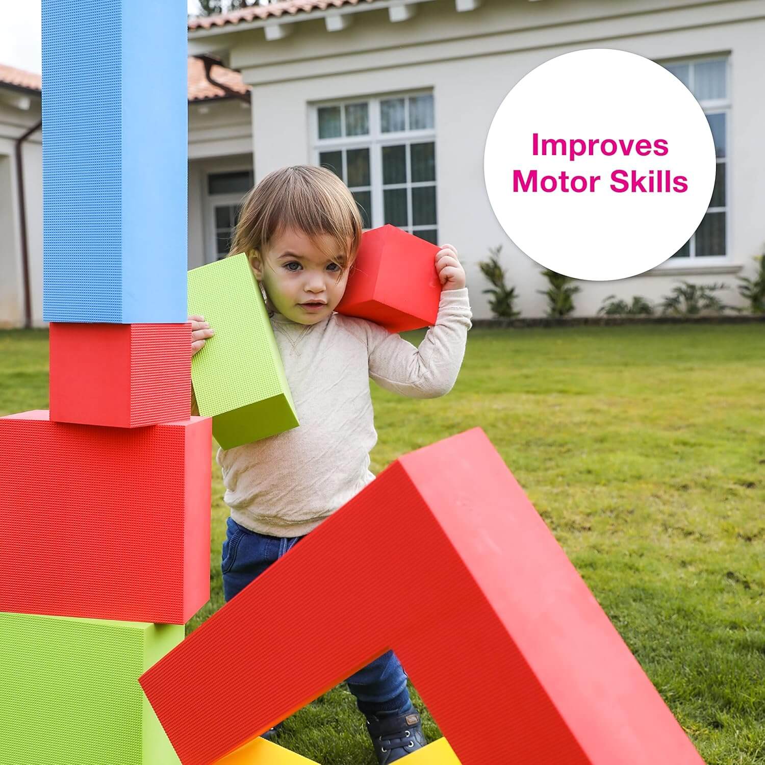 Edushape Giant Colour Edu-Blocks 16-Piece | Soft Foam Building Blocks