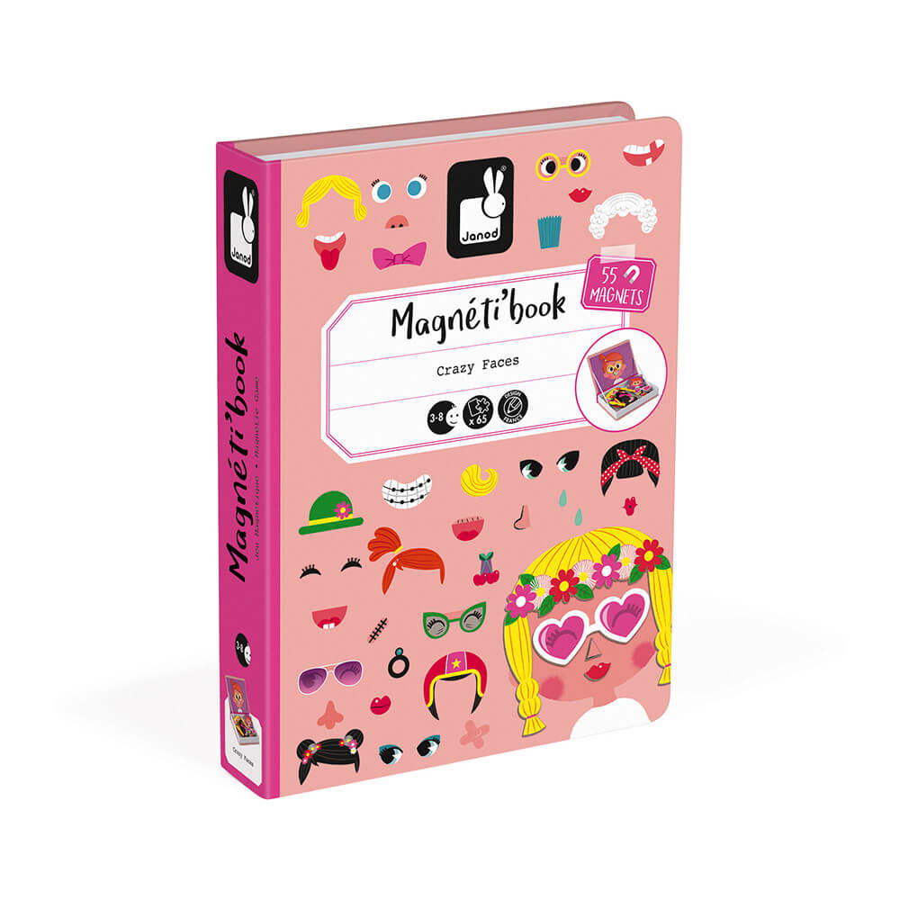 Janod Crazy Faces Magneti'Book Pink