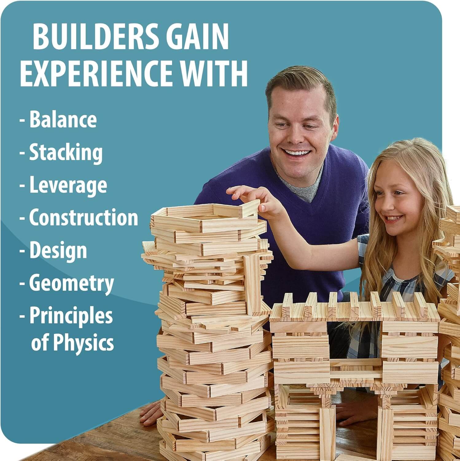 School Must Have Maple 800 Plank Wooden Building Blocks Set
