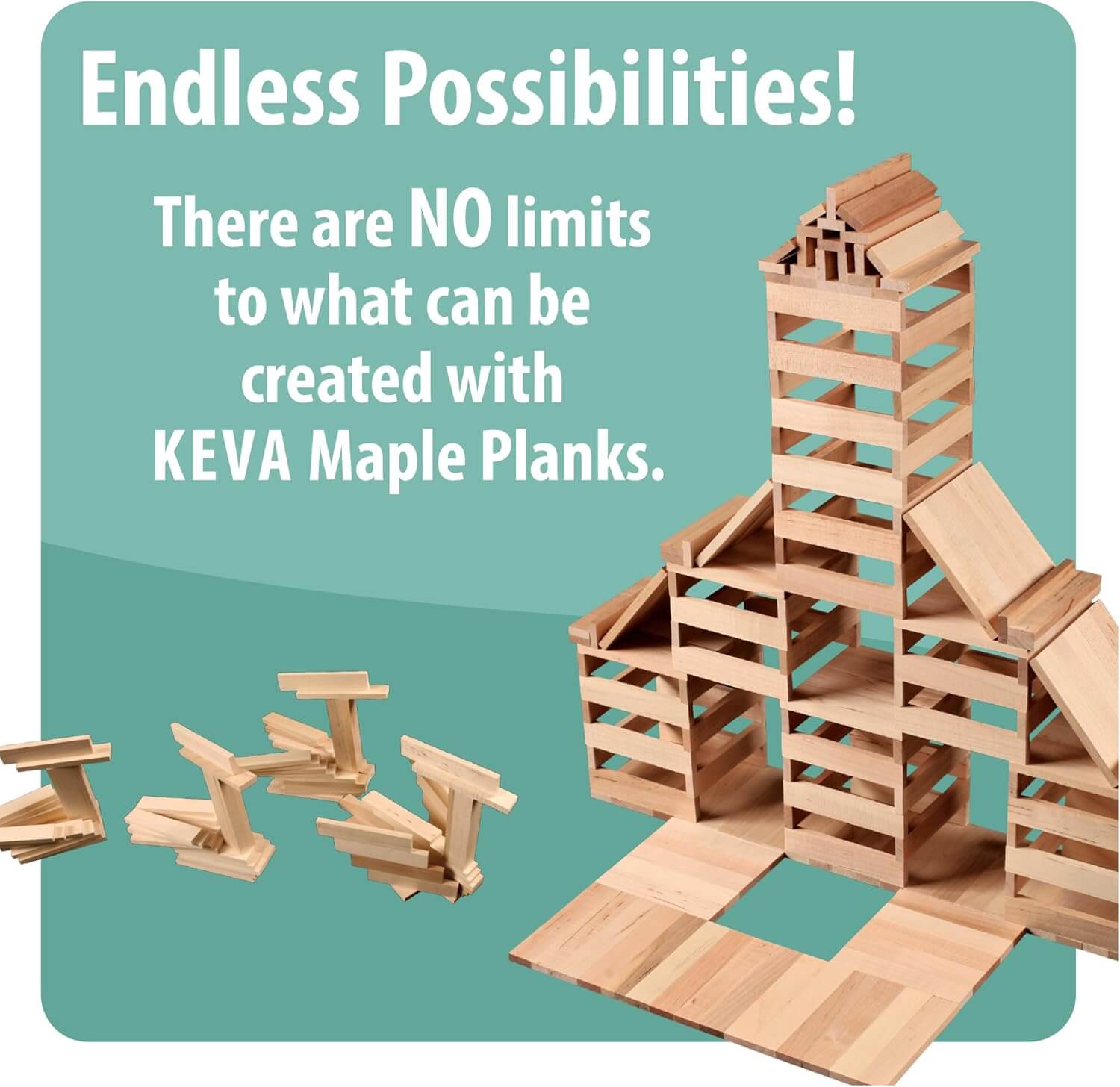 School Must Have Maple 800 Plank Wooden Building Blocks Set