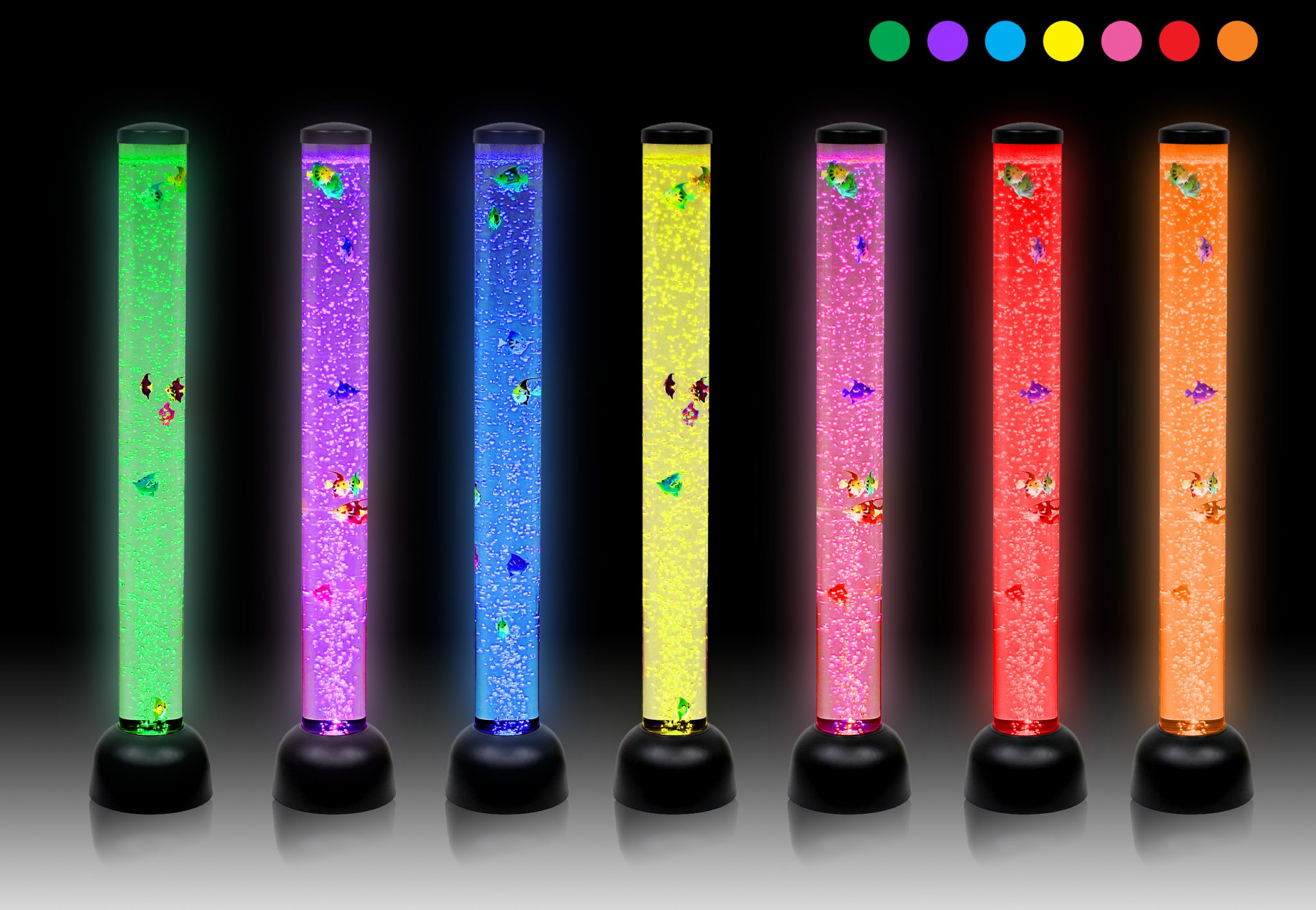 Playlearn Bubble Tube - Black with fish