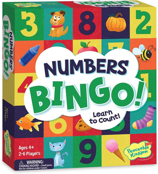 Peaceable Kingdom Numbers Bingo - Counting and Number Recognition Game