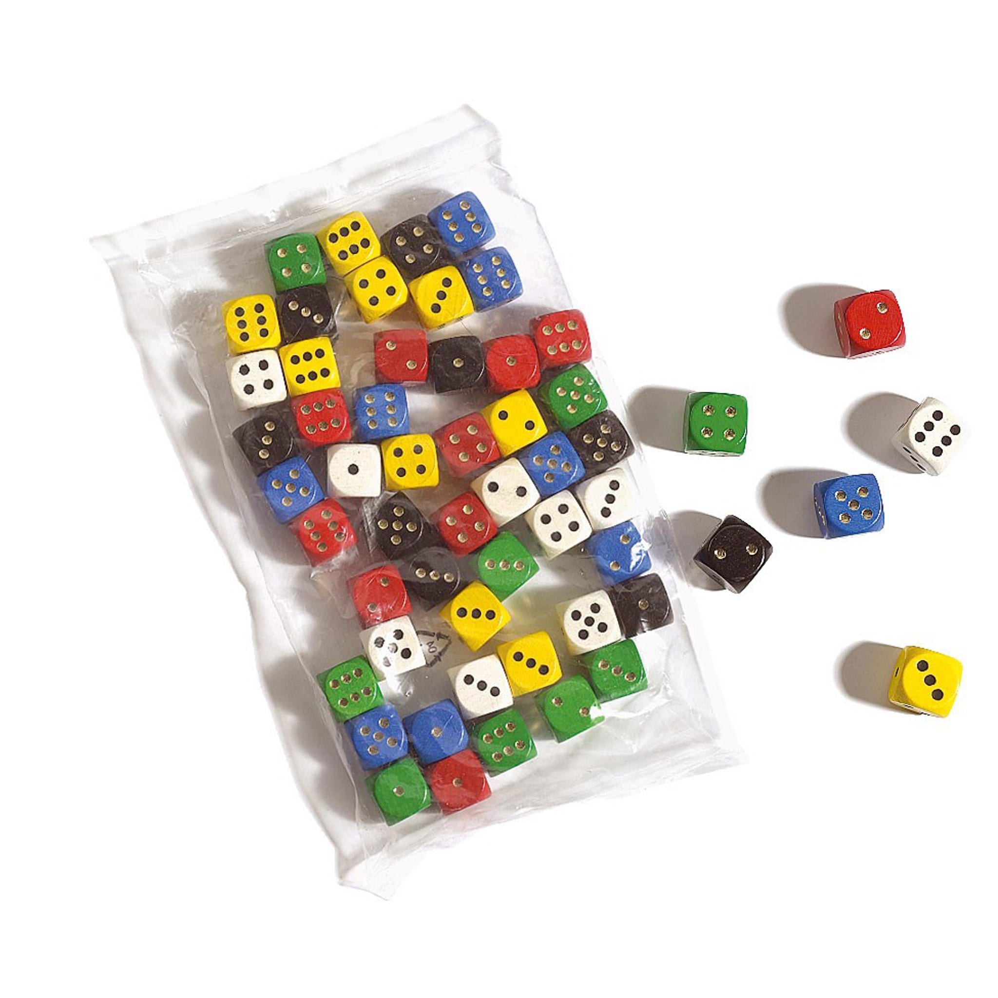 Philos Wooden Dice 16mm 50 Pieces