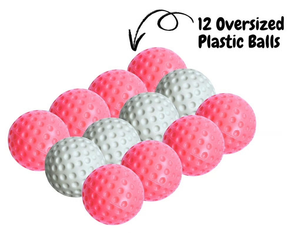 Oversized Plastic Golf Balls - 12 Pack - Pink
