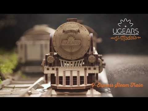 UGears V-Express Steam Train with Tender - Mechanical 3D Puzzle