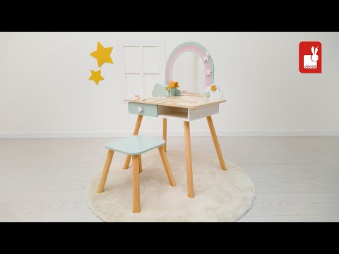 Unicorn wooden dressing table and accessories